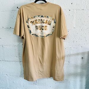 Simply Southern American Dude Graphic T-Shirt Men’s XL Tan NWT